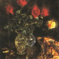 Zwei Vasen mit Rosen